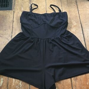 Elegant Black Romper with Straps